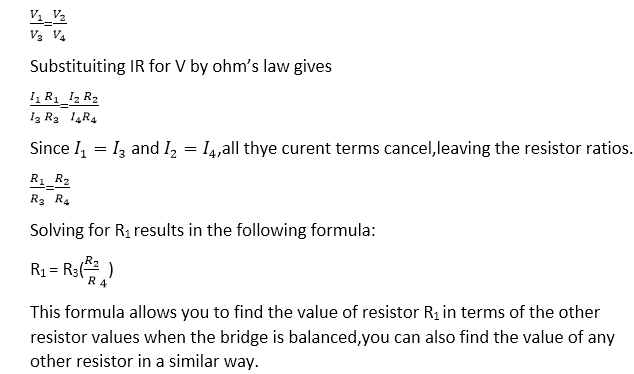 wheatstone bridge formula