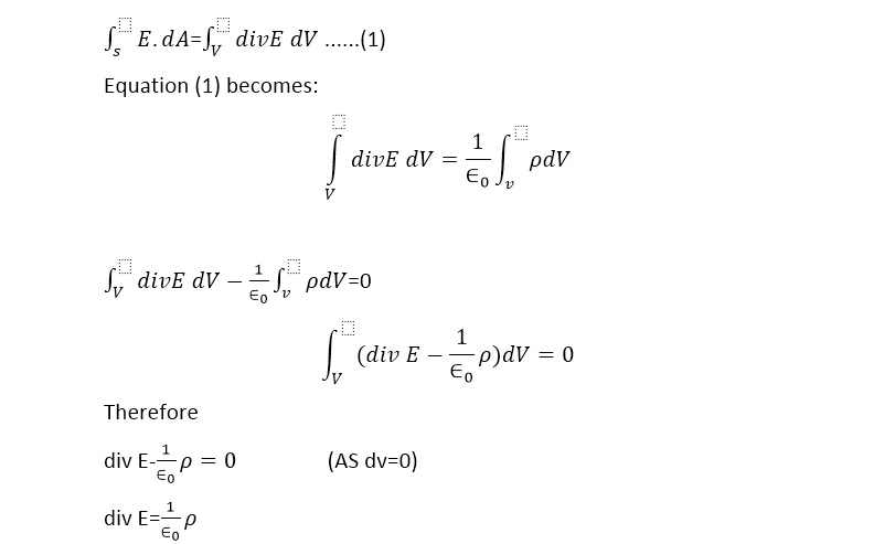 Differential form of Guass's law