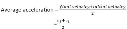 formula for Average acceleration
