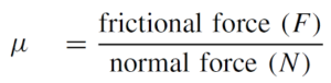 cofficient of friction